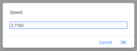 A prompt that asks for speed