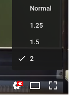 Youtube dialog to set speed